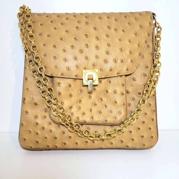 Viki Handbags - Vintage Viki Ostrich Leather Shoulder Bag